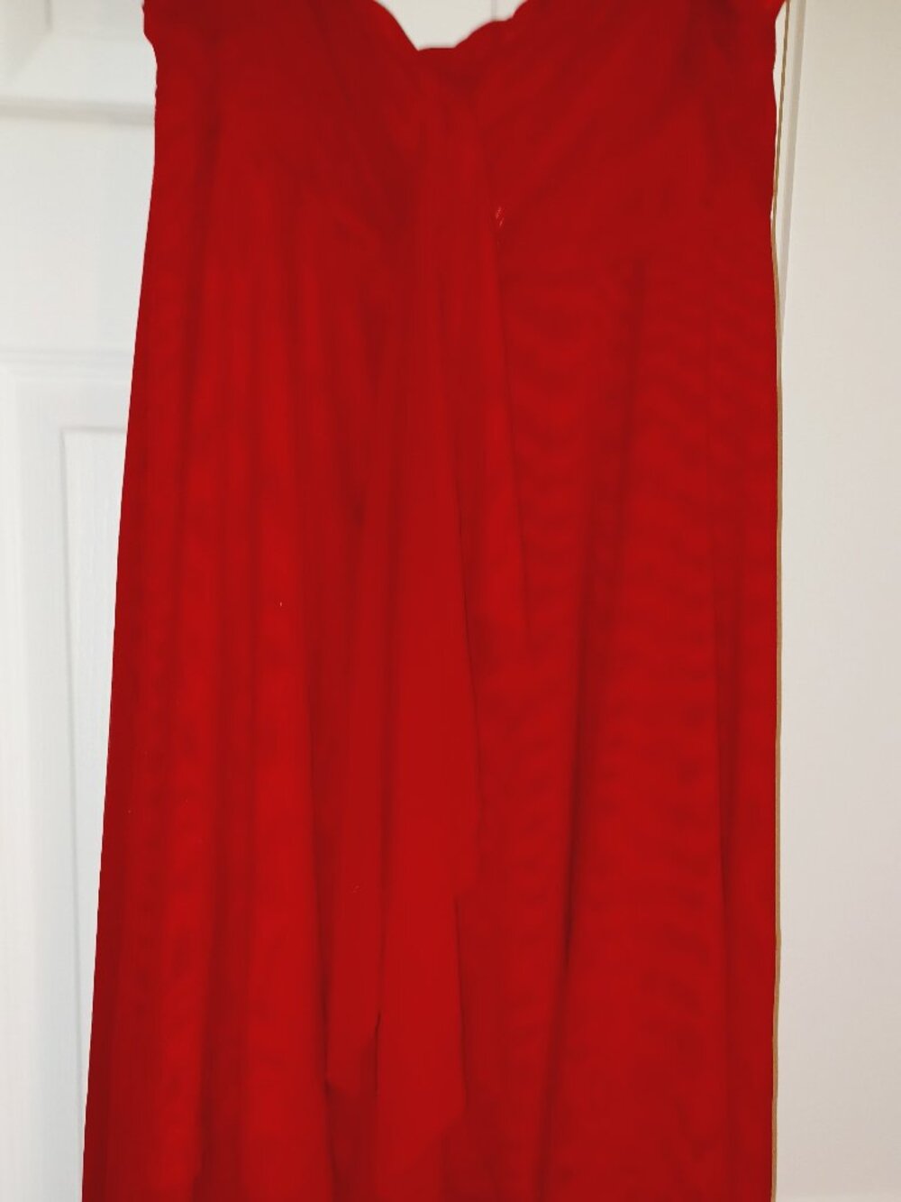 VENUS Red Stretch Mesh Skirt With Ruffles and Split
